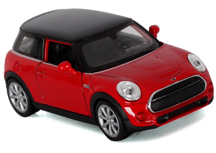 Czerwony metalowy samochód New Mini Cooper Hatch